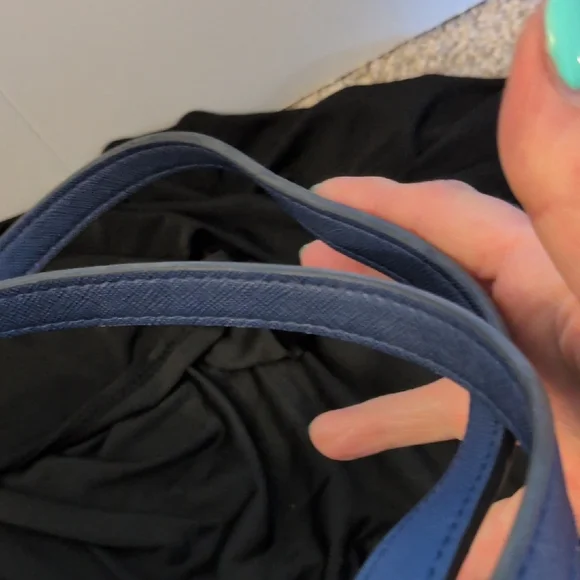 kate spade navy blue tote with gold plaque - Picture 9 of 16